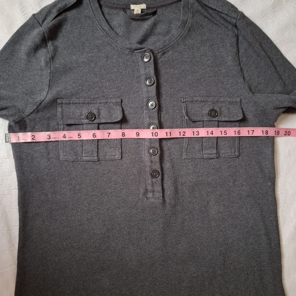 J. CREW Gray Long Sleeve Dress Minimalist Design 100% Cotton